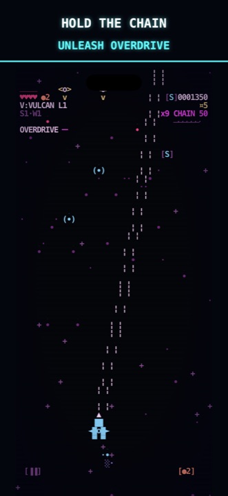 A wave of ASCII enemies mid-fight