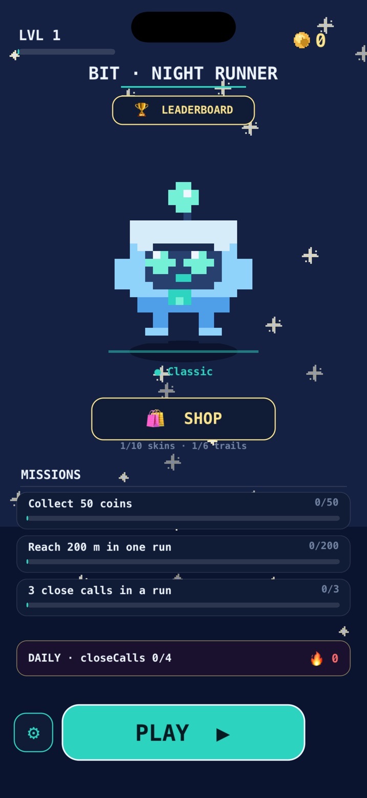 The neon skyline home screen